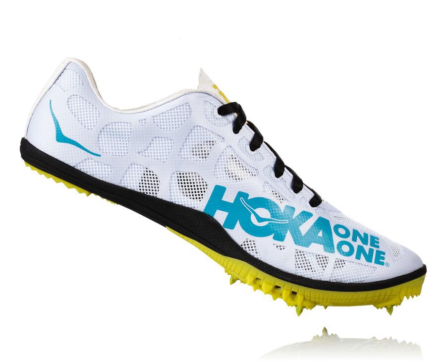 Hoka Australia One One Rocket X - Mens Spikes White/Blue - ZGTHD-2571